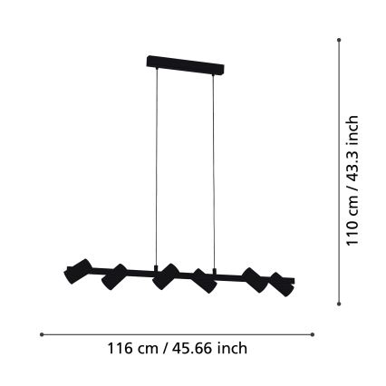 Eglo 99464 - Lustr na lanku GATUELA 6xE14/25W/230V