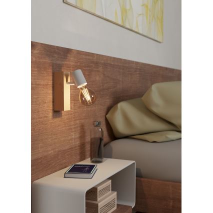 Eglo - Nástěnné bodové svítidlo TOWNSHEND 1xE27/10W/230V - FSC certifikováno