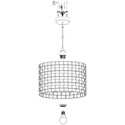 Eglo - Lustr na lanku 1xE27/40W/230V pr. 38 cm