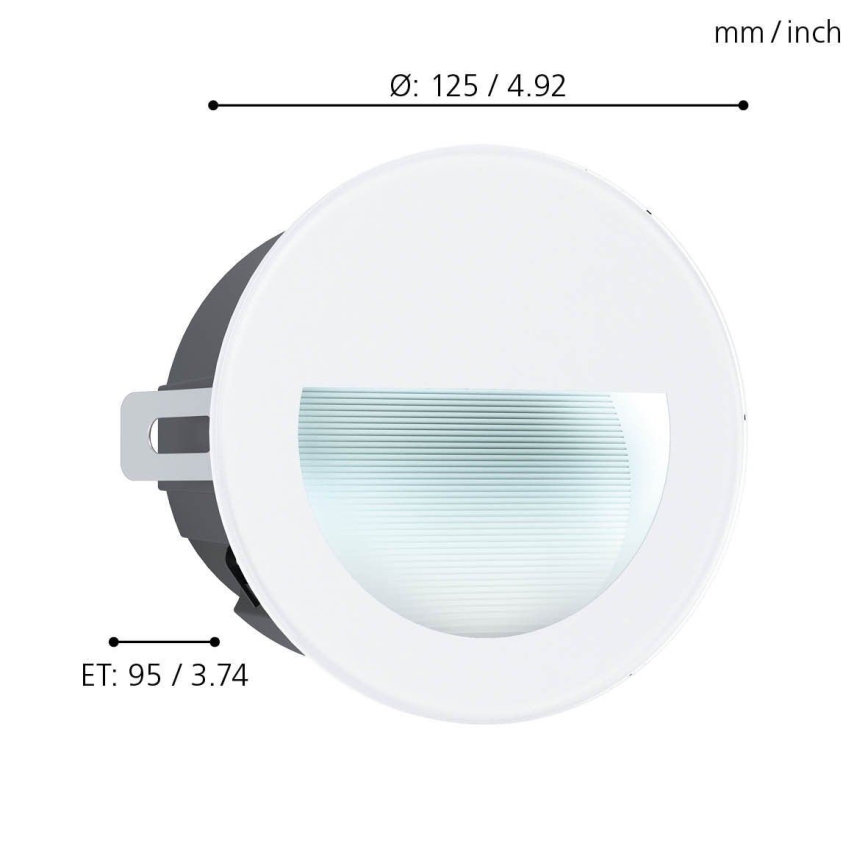 Eglo - LED Venkovní zápustné svítidlo LED/2,5W/230V IP65 bílá