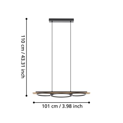 Eglo - LED Stmívatelný lustr na lanku LED/40,5W/230V