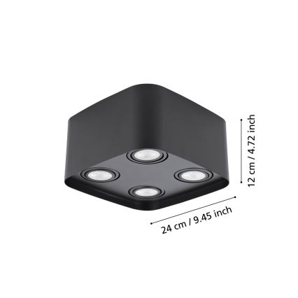 Eglo - LED RGBW Stmívatelné bodové svítidlo 4xGU10/5W/230V ZigBee