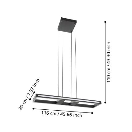 Eglo - LED Stmívatelný lustr na lanku LED/21W/230V 2700-6500K