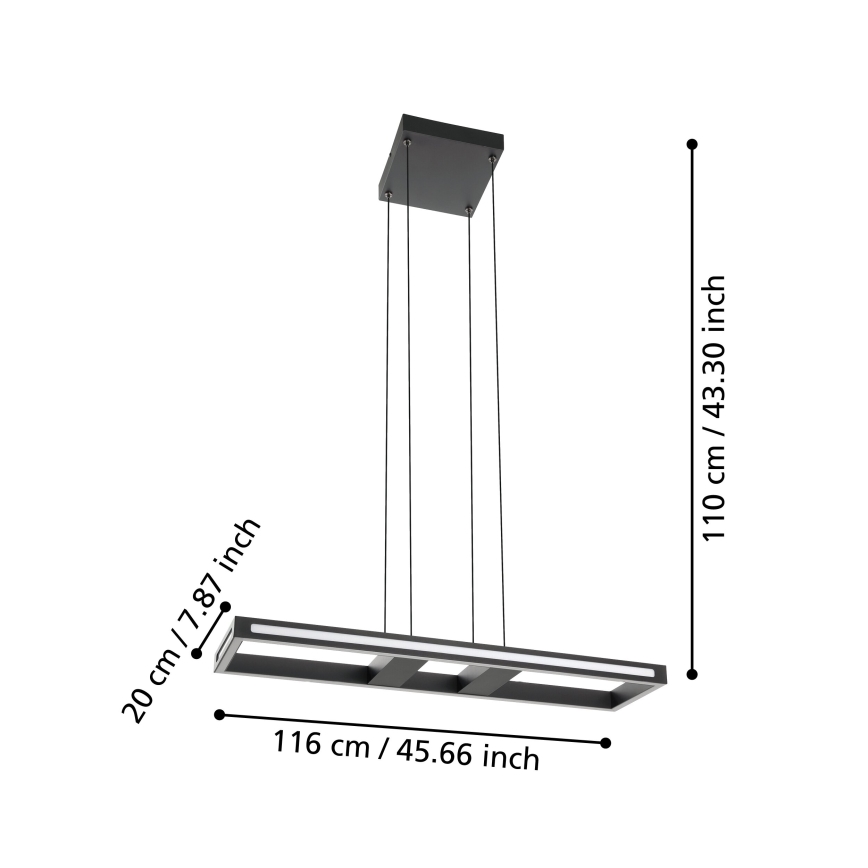 Eglo - LED Stmívatelný lustr na lanku LED/21W/230V 2700-6500K