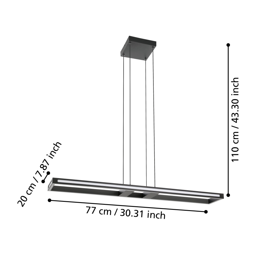 Eglo - LED Stmívatelný lustr na lanku LED/33W/230V 2700-6500K