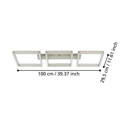 Eglo - LED Stropní svítidlo 3xLED/11,2W/230V matný chrom