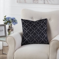 Eglo - Dekorační polštář 45x45 cm černá/stříbrná