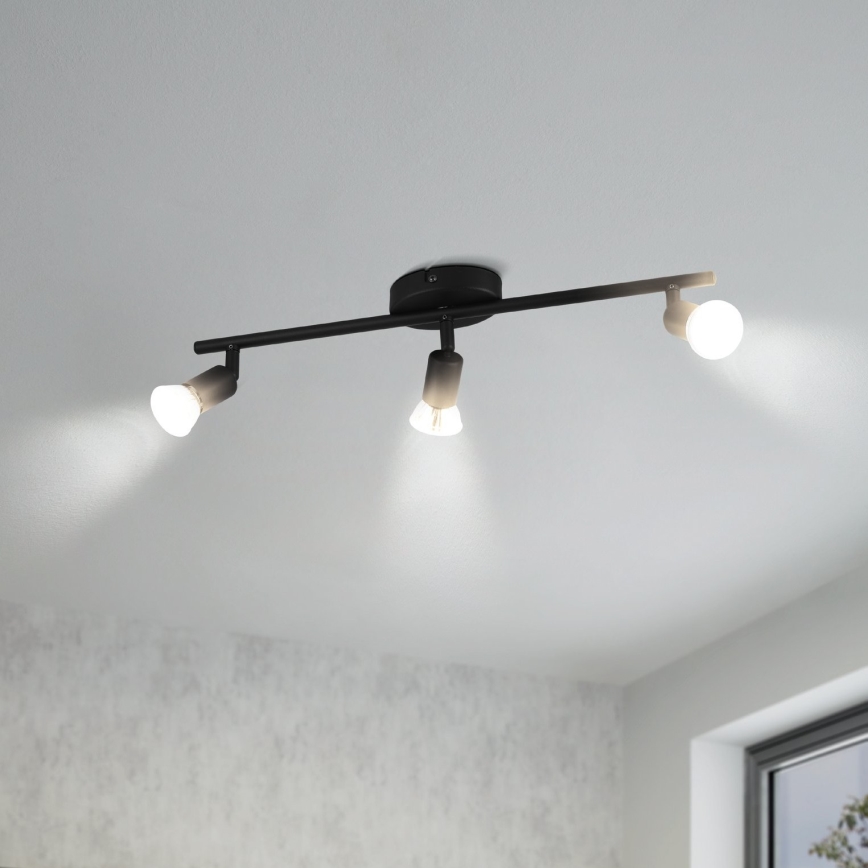 Eglo - LED Bodové svítidlo 3xGU10/2,8W/230V 3000K černá
