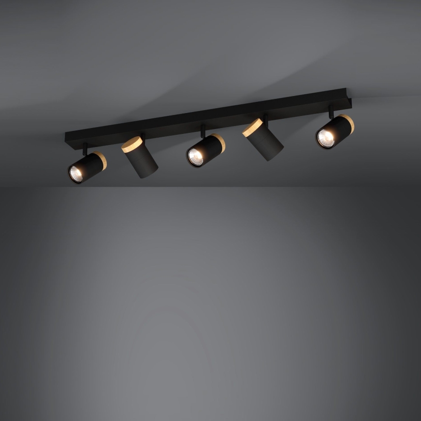 Eglo - LED Bodové svítidlo 5xGU10/4,5W/230V 3000K černá/hnědá