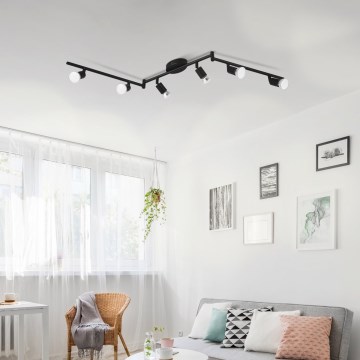 Eglo - LED Bodové svítidlo 6xGU10/2,8W/230V 3000K černá