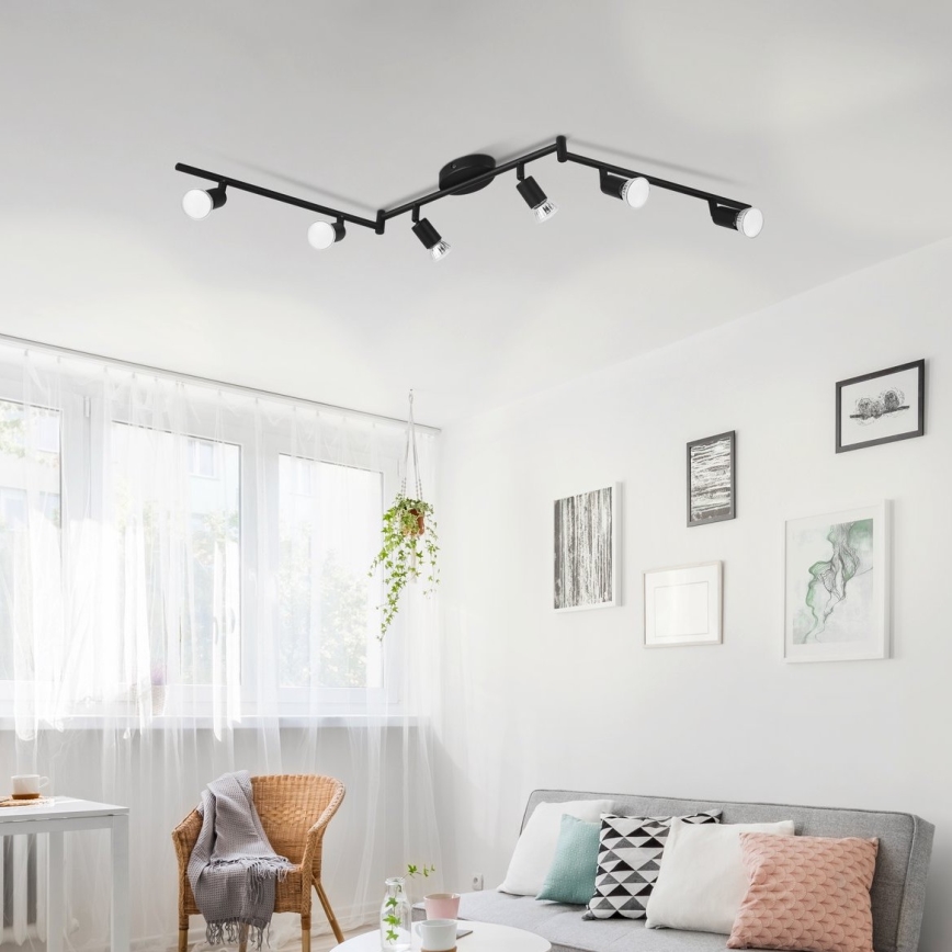 Eglo - LED Bodové svítidlo 6xGU10/2,8W/230V 3000K černá