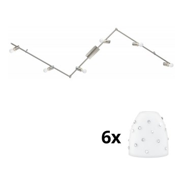 Eglo - LED Bodové svítidlo MY CHOICE 6xE14/4W/230V matný chrom/bílá