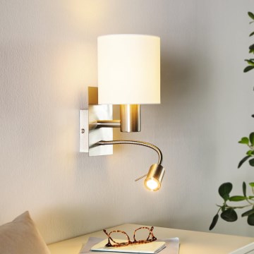 Eglo - LED Flexibilní svítidlo 1xE27/40W+LED/3,8W bílá