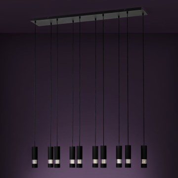 Eglo - LED Lustr na lanku 10xGU10/4,6W/230V černá