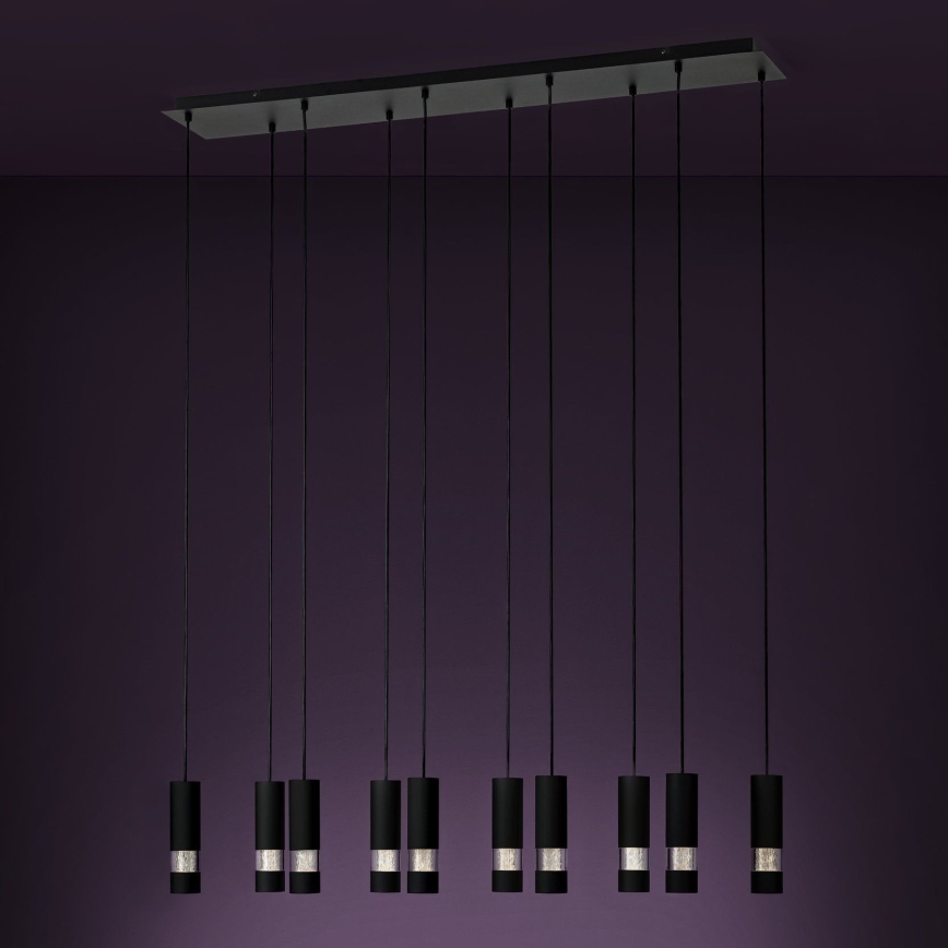 Eglo - LED Lustr na lanku 10xGU10/4,6W/230V černá