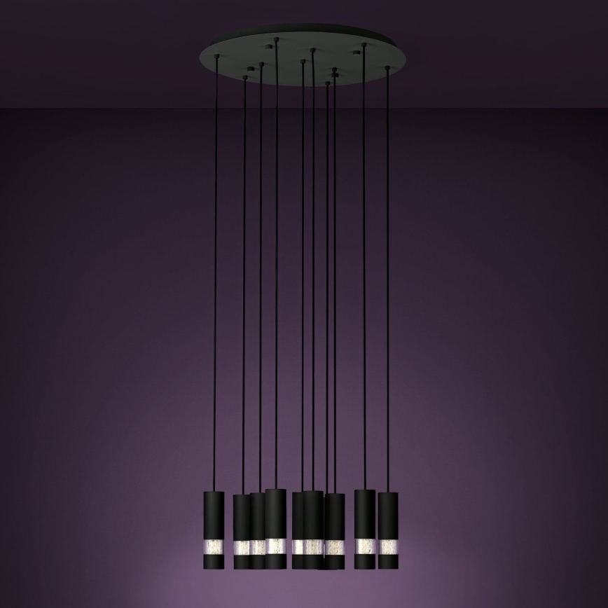 Eglo - LED Lustr na lanku 10xGU10/4,6W/230V černá