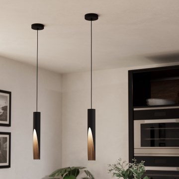 Eglo - LED Lustr na lanku 1xGU10/4,5W/230V 3000K černá/hnědá