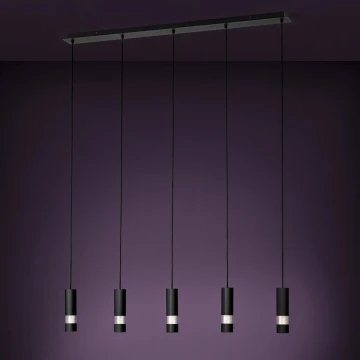 Eglo - LED Lustr na lanku 5xGU10/4,6W/230V černá