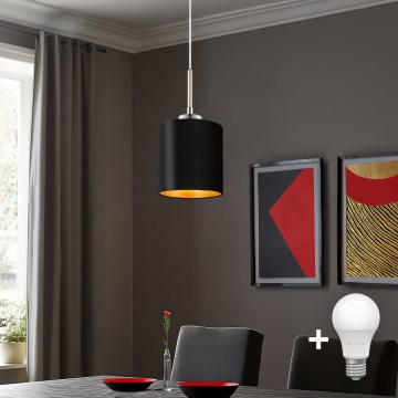 Eglo - LED Lustr na lanku TUNJA 1xE27/60W/230V černá