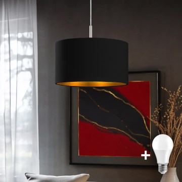 Eglo - LED Lustr na lanku TUNJA 1xE27/60W/230V černá