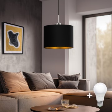 Eglo - LED  Lustr na lanku TUNJA 1xE27/60W/230V černá