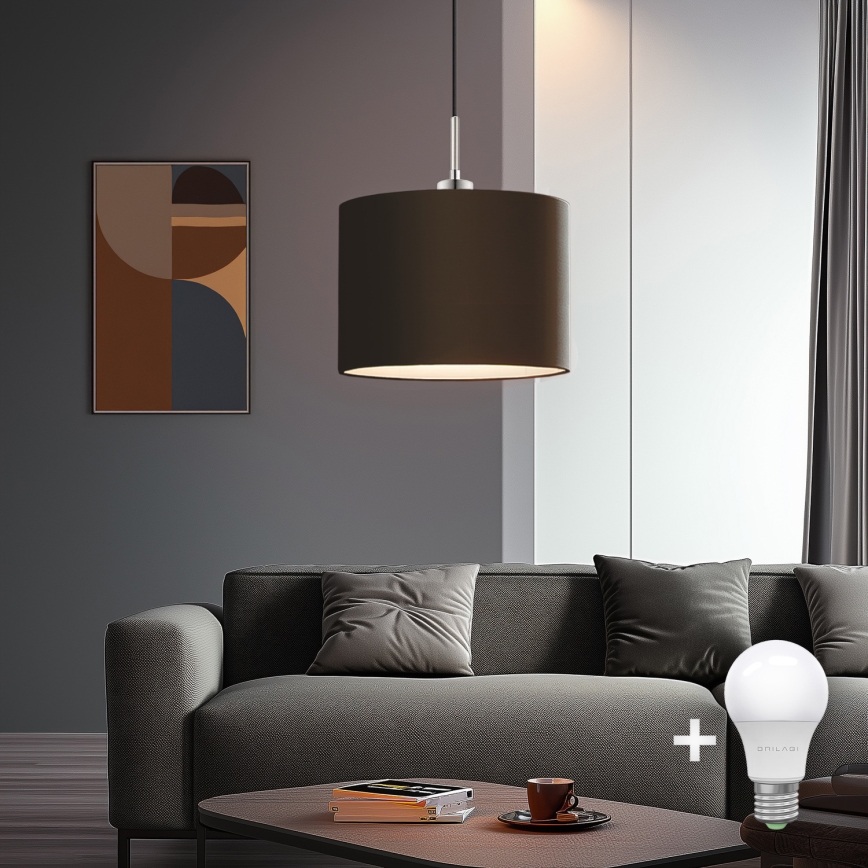 Eglo - LED  Lustr na lanku TUNJA 1xE27/60W/230V hnědá