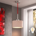 Eglo - LED Lustr na lanku TUNJA 1xE27/60W/230V pr. 20 cm béžová/červená