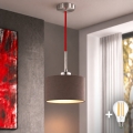 Eglo - LED Lustr na lanku TUNJA 1xE27/60W/230V pr. 20 cm hnědá/červená