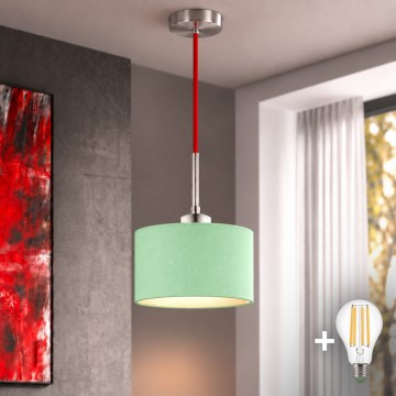 Eglo - LED Lustr na lanku TUNJA 1xE27/60W/230V pr. 20 cm zelená/červená