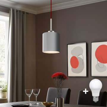 Eglo - LED  Lustr na lanku TUNJA 1xE27/60W/230V šedá