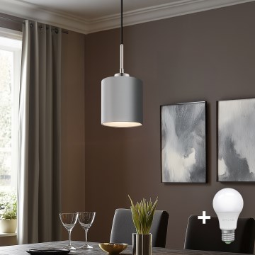 Eglo - LED  Lustr na lanku TUNJA 1xE27/60W/230V šedá