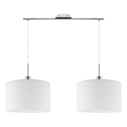 Eglo - LED  Lustr na lanku TUNJA 2xE27/60W/230V bílá