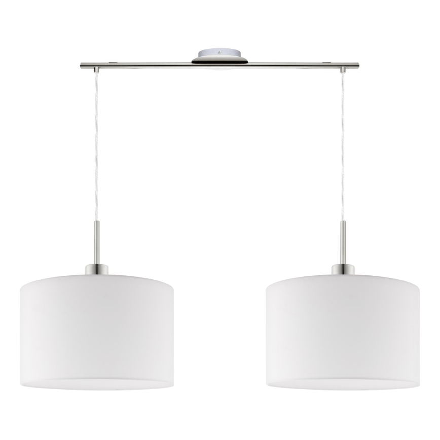 Eglo - LED  Lustr na lanku TUNJA 2xE27/60W/230V bílá