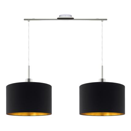Eglo - LED  Lustr na lanku TUNJA 2xE27/60W/230V černá