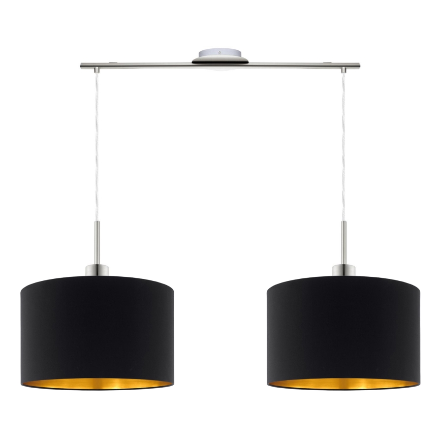 Eglo - LED  Lustr na lanku TUNJA 2xE27/60W/230V černá