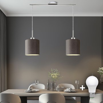 Eglo - LED  Lustr na lanku TUNJA 2xE27/60W/230V hnědá