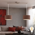 Eglo - LED Lustr na lanku TUNJA 2xE27/60W/230V matný chrom/hnědá