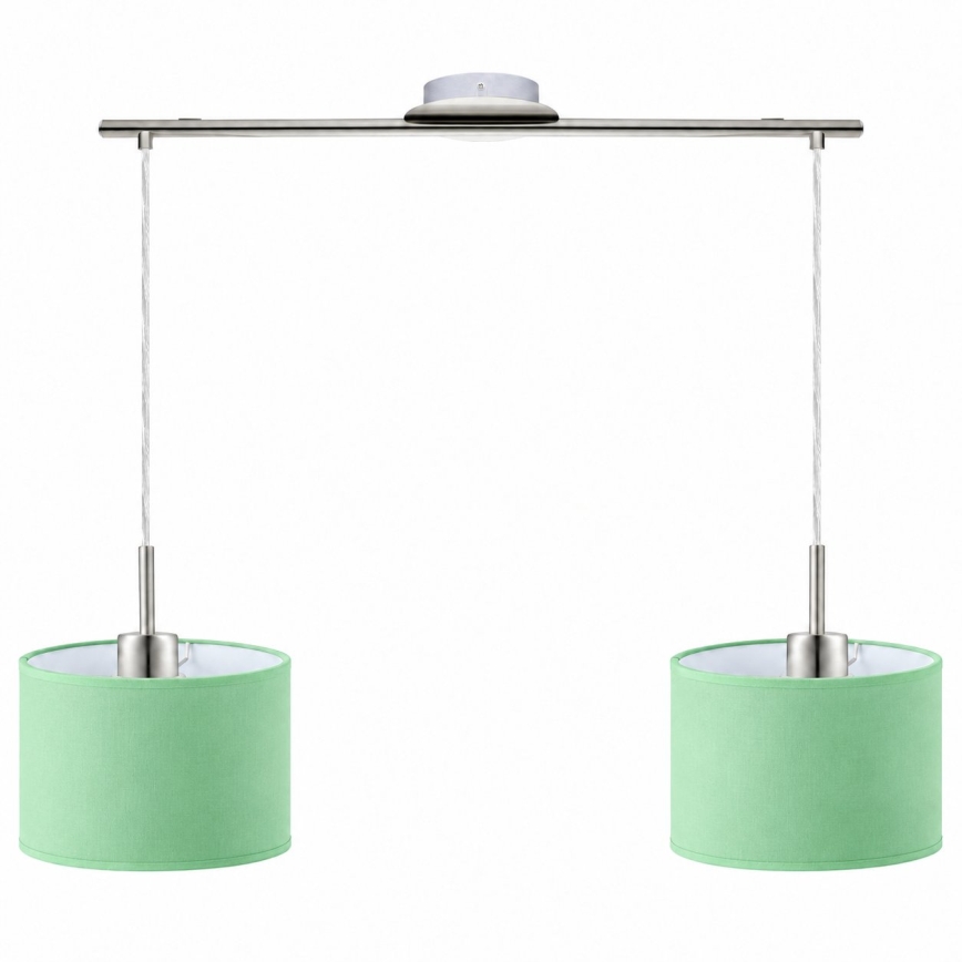 Eglo - LED Lustr na lanku TUNJA 2xE27/60W/230V matný chrom/zelená