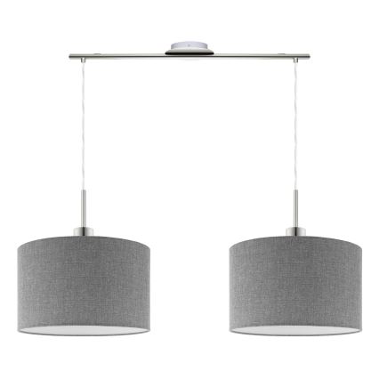 Eglo - LED  Lustr na lanku TUNJA 2xE27/60W/230V šedá