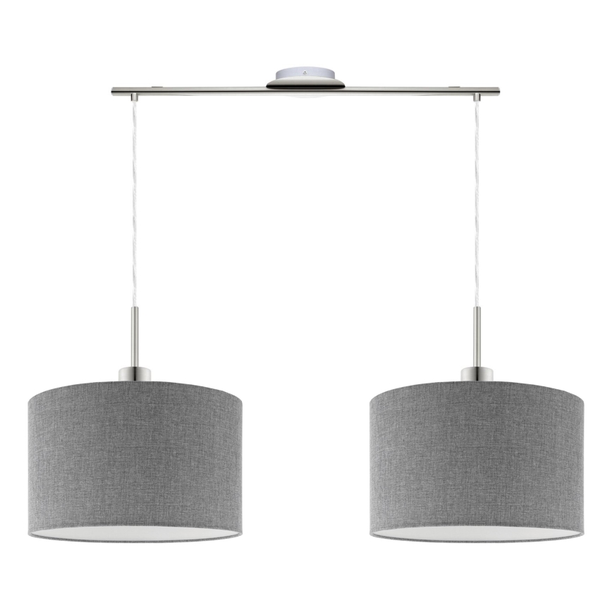 Eglo - LED  Lustr na lanku TUNJA 2xE27/60W/230V šedá