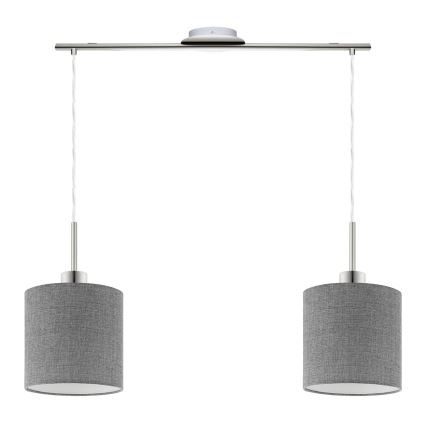 Eglo - LED  Lustr na lanku TUNJA 2xE27/60W/230V šedá
