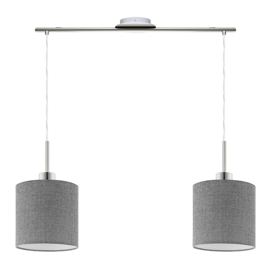 Eglo - LED  Lustr na lanku TUNJA 2xE27/60W/230V šedá