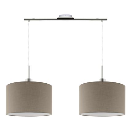 Eglo - LED  Lustr na lanku TUNJA 2xE27/60W/230V taupe
