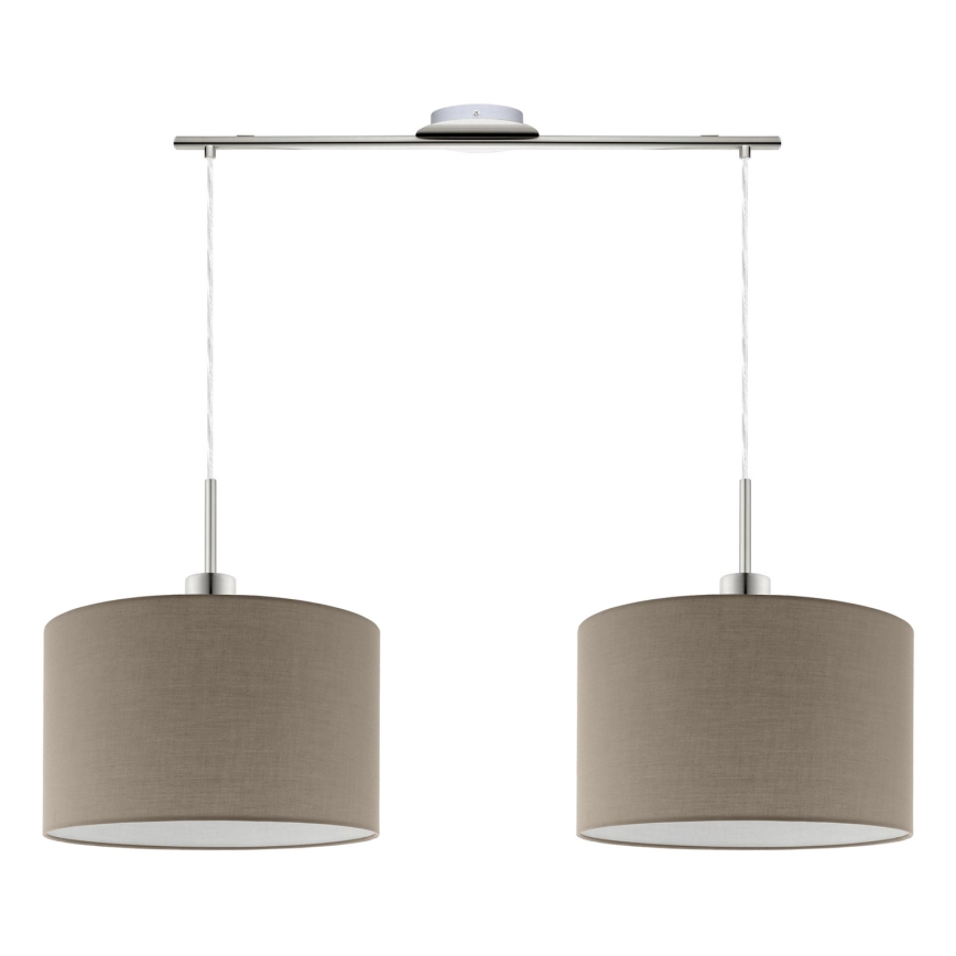 Eglo - LED  Lustr na lanku TUNJA 2xE27/60W/230V taupe