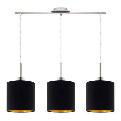 Eglo - LED  Lustr na lanku TUNJA 3xE27/60W/230V černá