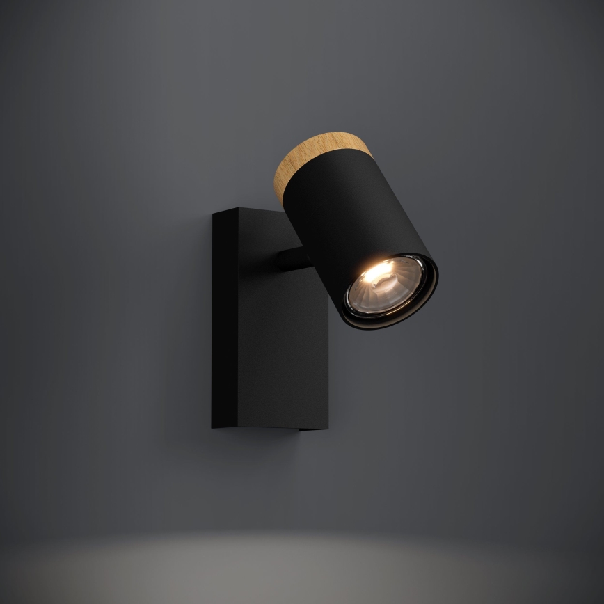 Eglo - LED Nástěnné bodové svítidlo 1xGU10/4,5W/230V 3000K černá/hnědá