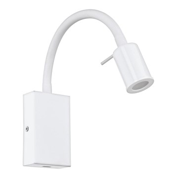 Eglo - LED Nástěnné bodové svítidlo s USB nabíječkou 1xLED/3,5W/230V bílá