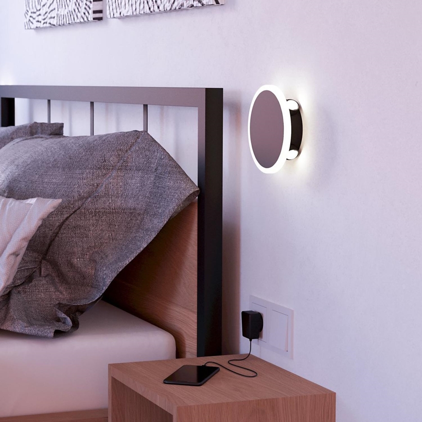 Eglo - LED Nástěnné svítidlo LED/12W/230V 3000K pr. 17 cm černá
