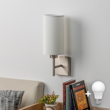 Eglo - LED  Nástěnné svítidlo TUNJA 1xE27/60W/230V matný chrom/bílá