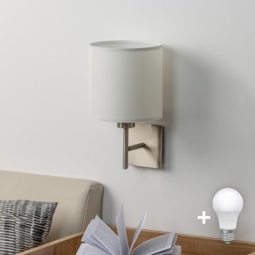 Eglo - LED  Nástěnné svítidlo TUNJA 1xE27/60W/230V matný chrom/bílá